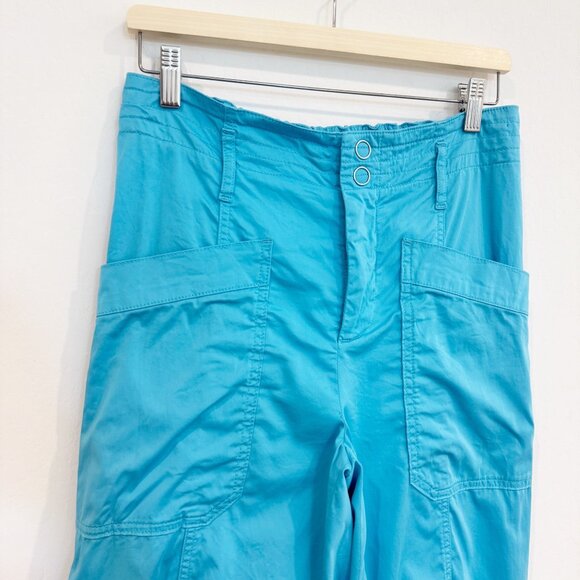 Maeve Clean Balloon Trouser Elastic Waist Cargo Pants Blue Baggy Anthropologie 8 - Picture 4 of 10